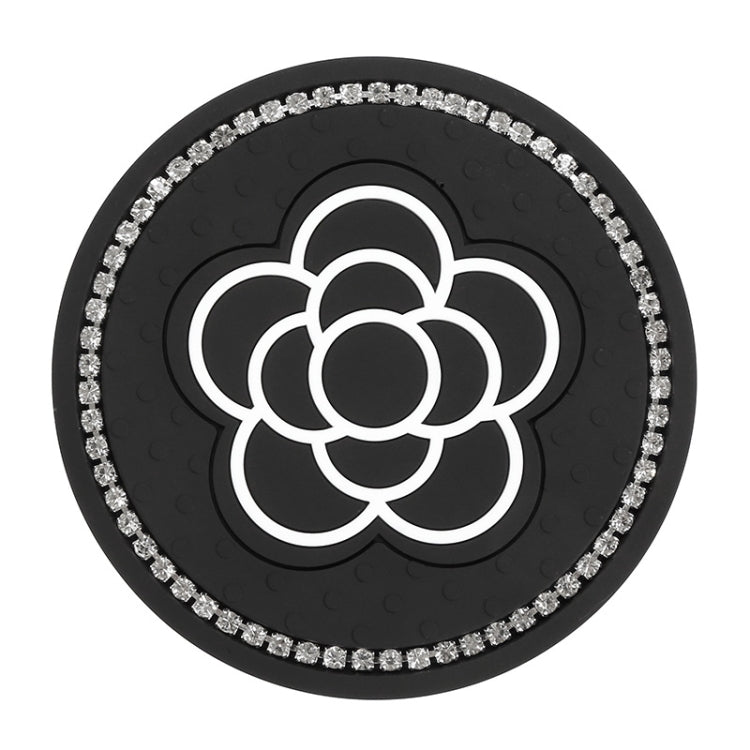 Car Water Cup Anti-skid Mat Door Slot Interior Modification Mat With diamond(Line Camellia) by buy2fix