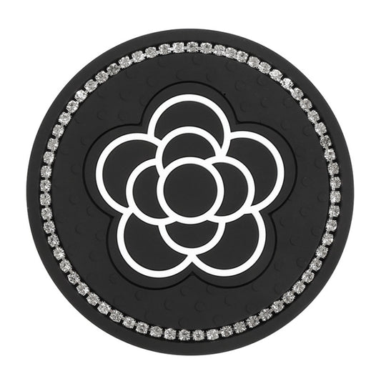 Car Water Cup Anti-skid Mat Door Slot Interior Modification Mat With diamond(Line Camellia) by buy2fix