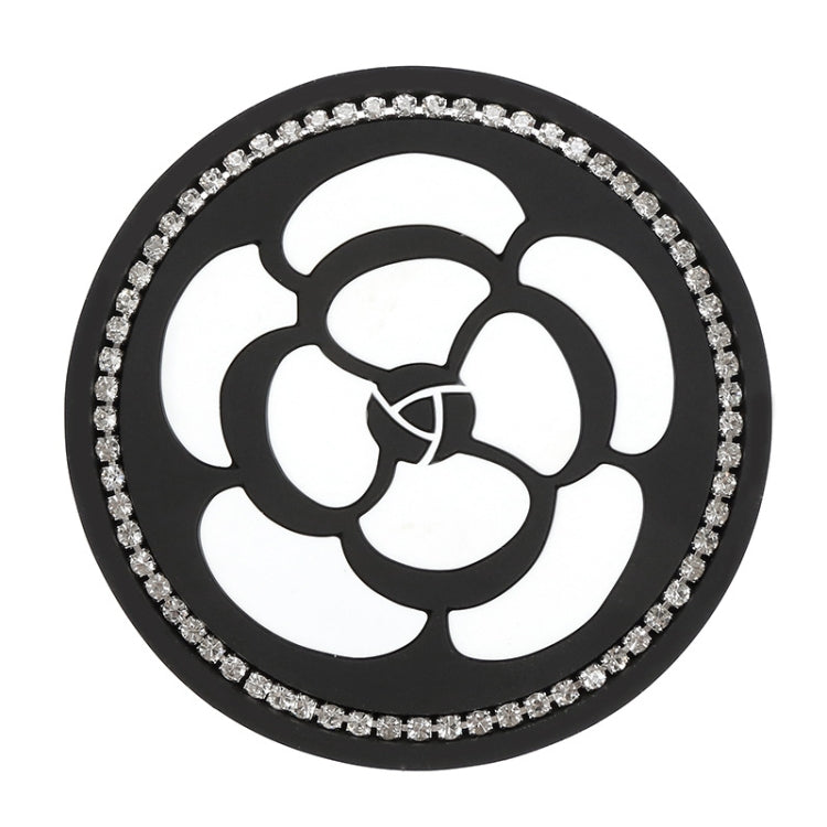 Car Water Cup Anti-skid Mat Door Slot Interior Modification Mat With diamond(Big Camellia) by buy2fix