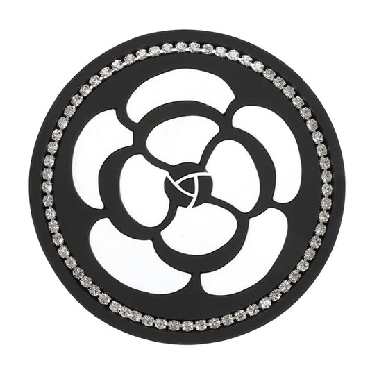 Car Water Cup Anti-skid Mat Door Slot Interior Modification Mat With diamond(Big Camellia) by buy2fix