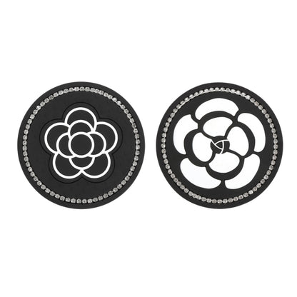 Car Water Cup Anti-skid Mat Door Slot Interior Modification Mat With diamond(Line Camellia) by buy2fix