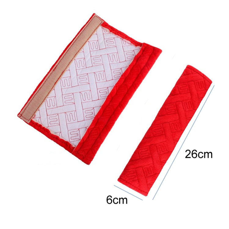 1pair Car Plush Seat Belt Embroidered Shoulder Pad Cover(Blue) by buy2fix