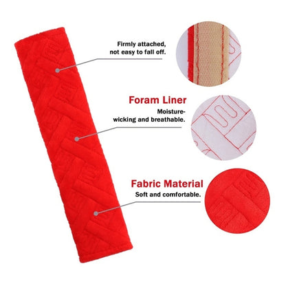 1pair Car Plush Seat Belt Embroidered Shoulder Pad Cover(Blue) by buy2fix