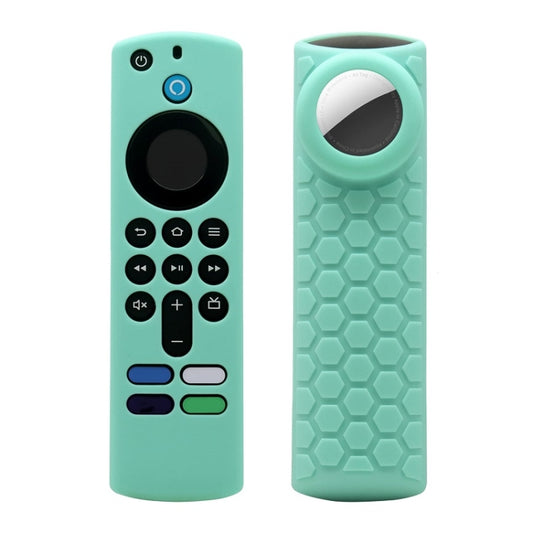 2pcs Remote Control Case For Amazon Fire TV Stick 2021 ALEXA 3rd Gen With Airtag Holder(Mint Green) - Remote Control Covers by buy2fix | Online Shopping UK | buy2fix