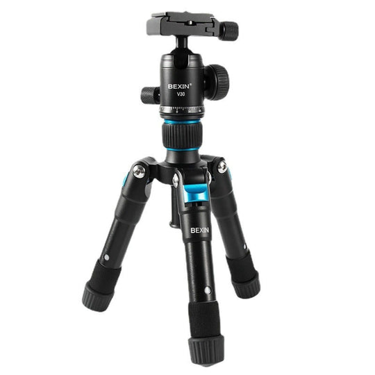 BEXIN V30 trépied de caméra de bureau réglable en alliage d'aluminium, mini trépied portable pliable en direct (MS08-S)