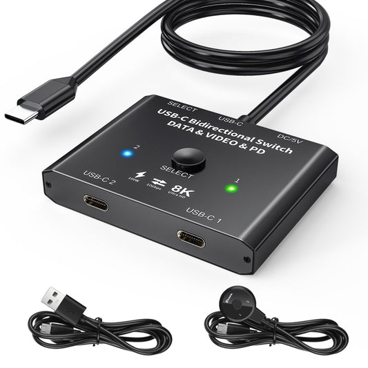 KC-C201 8K30 Type-C / USB-C Bidirectional Switch 10Gbps HD Splitter - USB HUB by buy2fix | Online Shopping UK | buy2fix