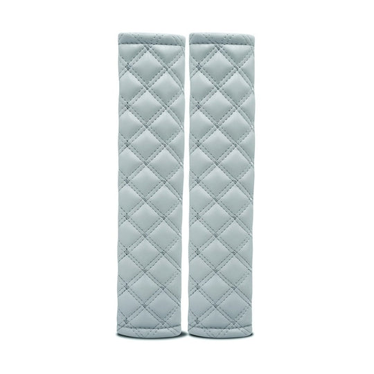 Rhombus Leather Seat Belt Shoulder Protector Pads, Color: Light Grey