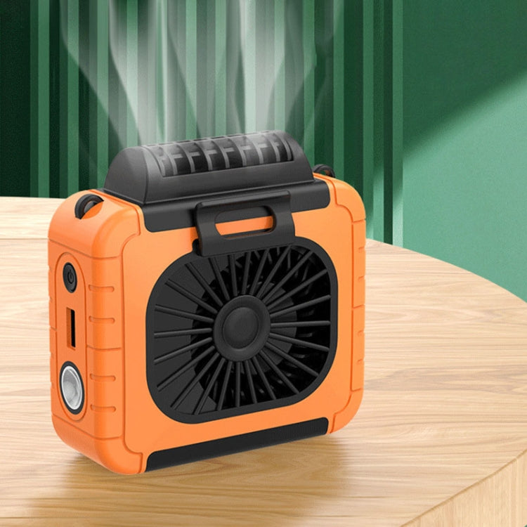 Outdoor Waist-Mounted Lighting Fan Multifunctional Bracket Hanging Neck Fan(Orange) by buy2fix