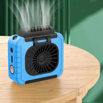 Outdoor Waist-Mounted Lighting Fan Multifunctional Bracket Hanging Neck Fan(Blue) by buy2fix