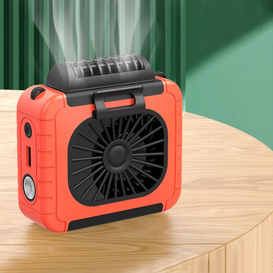 Outdoor Waist-Mounted Lighting Fan Multifunctional Bracket Hanging Neck Fan(Apricot) by buy2fix