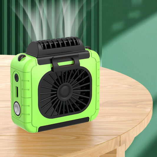 Outdoor Waist-Mounted Lighting Fan Multifunctional Bracket Hanging Neck Fan(Grass Green) by buy2fix