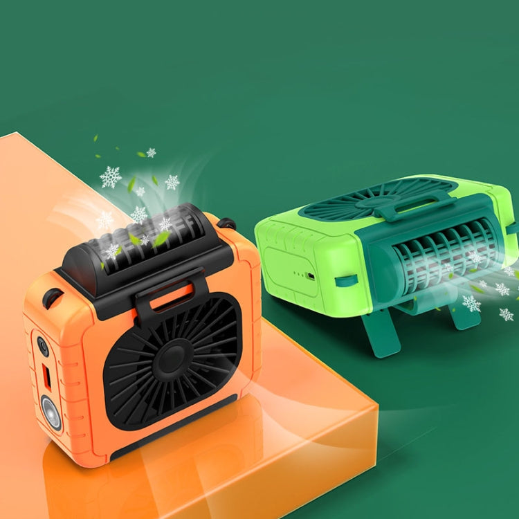 Outdoor Waist-Mounted Lighting Fan Multifunctional Bracket Hanging Neck Fan(Yellow) by buy2fix