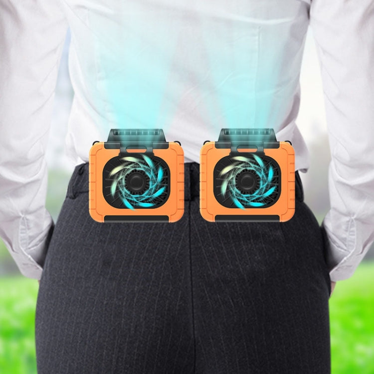 Outdoor Waist-Mounted Lighting Fan Multifunctional Bracket Hanging Neck Fan(Yellow) by buy2fix