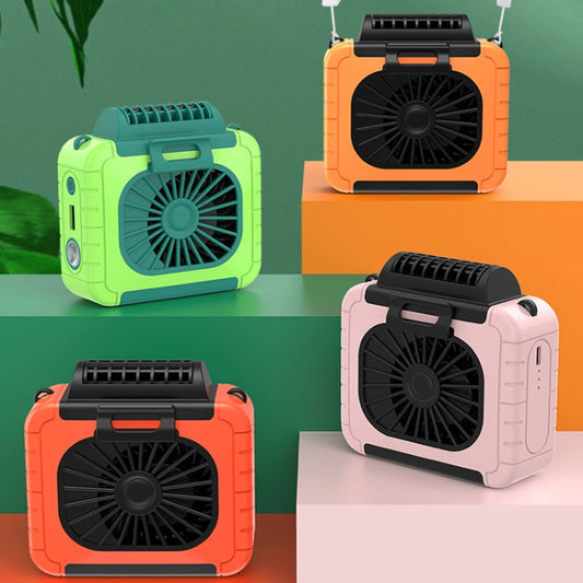 Outdoor Waist-Mounted Lighting Fan Multifunctional Bracket Hanging Neck Fan(Orange) by buy2fix