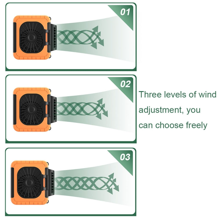 Outdoor Waist-Mounted Lighting Fan Multifunctional Bracket Hanging Neck Fan(Orange) by buy2fix
