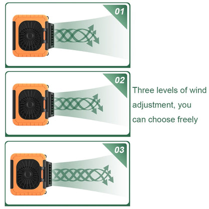 Outdoor Waist-Mounted Lighting Fan Multifunctional Bracket Hanging Neck Fan(Orange) by buy2fix