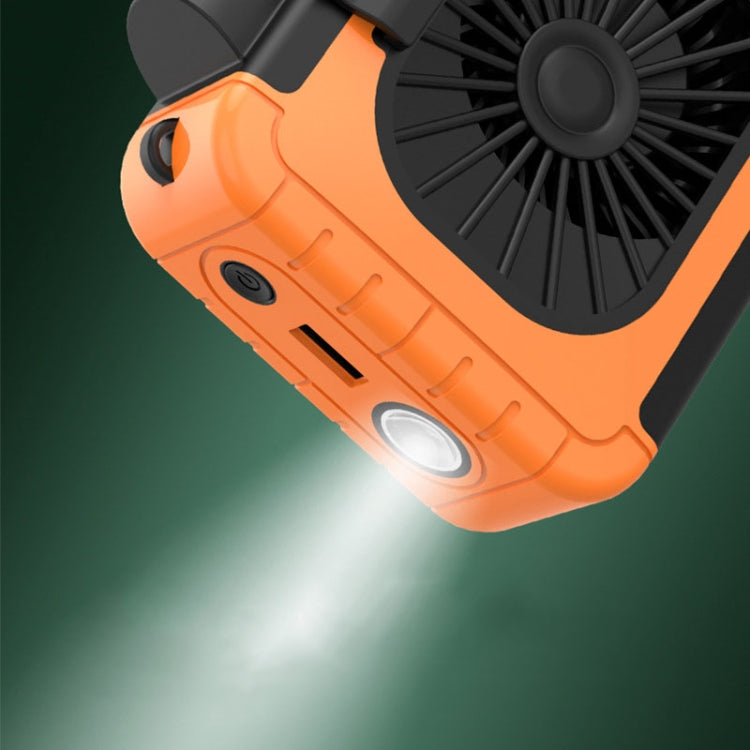 Outdoor Waist-Mounted Lighting Fan Multifunctional Bracket Hanging Neck Fan(Orange) by buy2fix