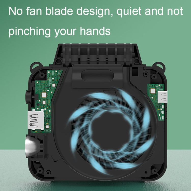 Outdoor Waist-Mounted Lighting Fan Multifunctional Bracket Hanging Neck Fan(Blue) by buy2fix