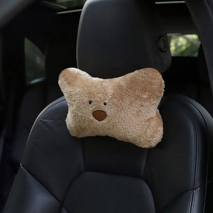 Car Cartoon Bear Plush Seat Upholstery Pillow, Color: Headrest Brown by buy2fix