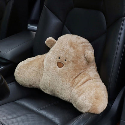 Car Cartoon Bear Plush Seat Upholstery Pillow, Color: Lumbar Pillow Brown by buy2fix