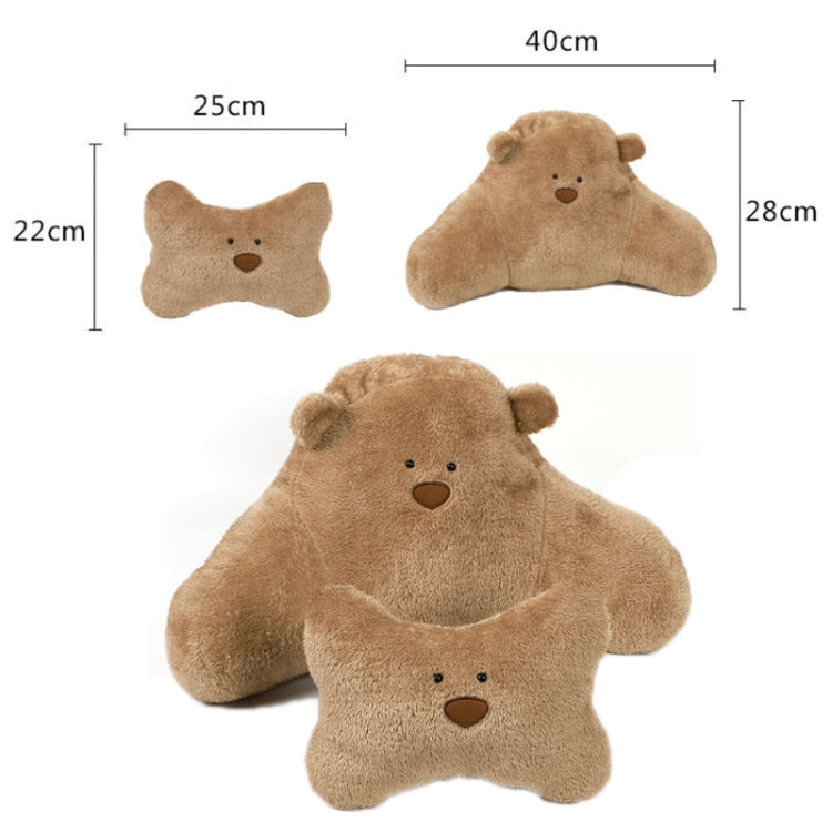 Car Cartoon Bear Plush Seat Upholstery Pillow, Color: Lumbar Pillow White by buy2fix