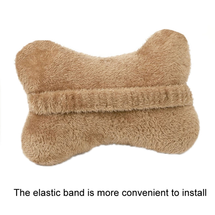 Car Cartoon Bear Plush Seat Upholstery Pillow, Color: Lumbar Pillow Brown by buy2fix