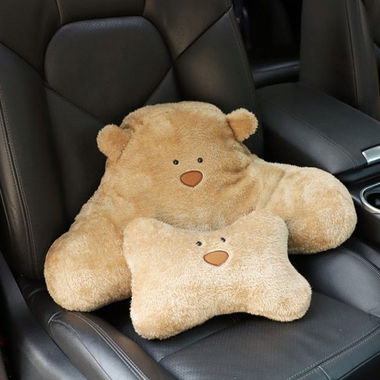 Car Cartoon Bear Plush Seat Upholstery Pillow, Color: Headrest White by buy2fix