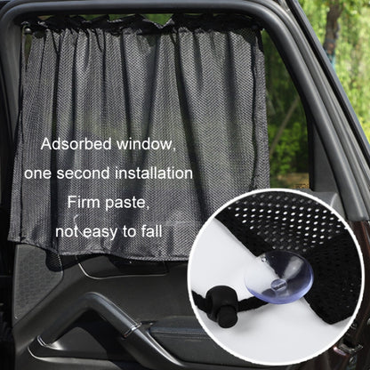 2pcs Car Curtain Sun Protection Mesh Suction Cup Sunshade(Black) by buy2fix