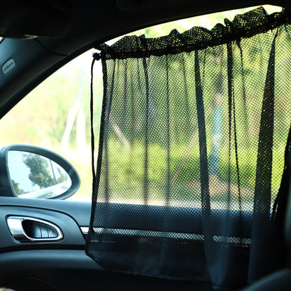 2pcs Car Curtain Sun Protection Mesh Suction Cup Sunshade(Black) by buy2fix