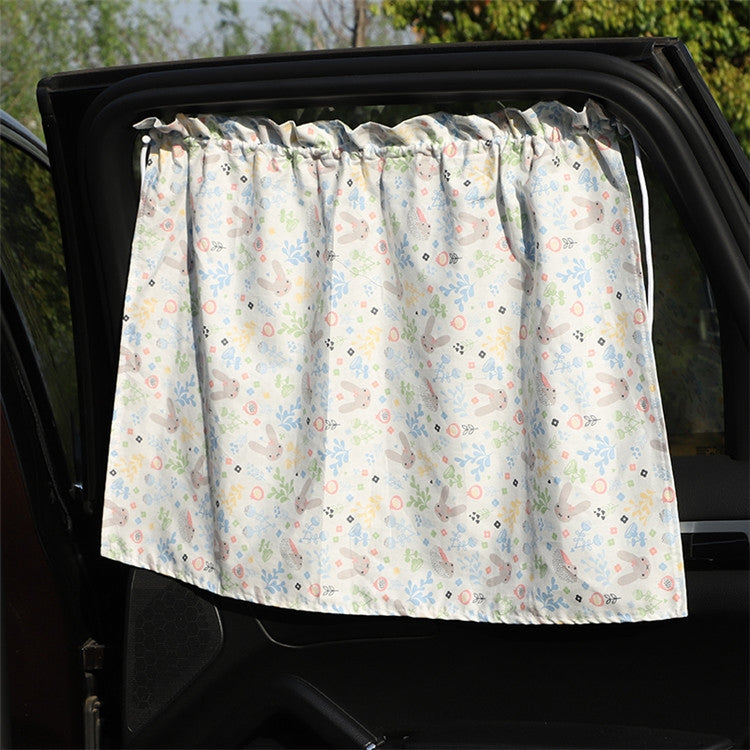Car Heat Insulation Blackout Cartoon Cotton Sunshade(Rabbit) by buy2fix