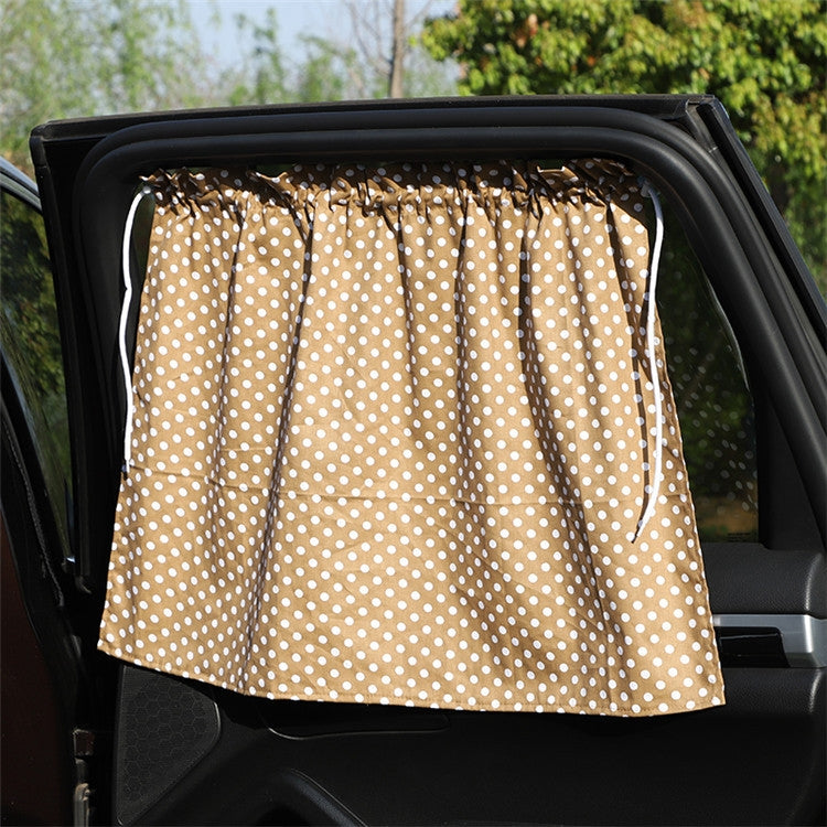 Car Heat Insulation Blackout Cartoon Cotton Sunshade(Coffee Wave Point) by buy2fix