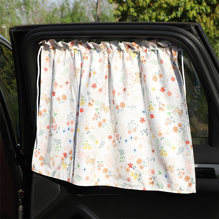 Car Heat Insulation Blackout Cartoon Cotton Sunshade(Small Floral) by buy2fix