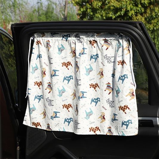 Car Heat Insulation Blackout Cartoon Cotton Sunshade(Pony) by buy2fix