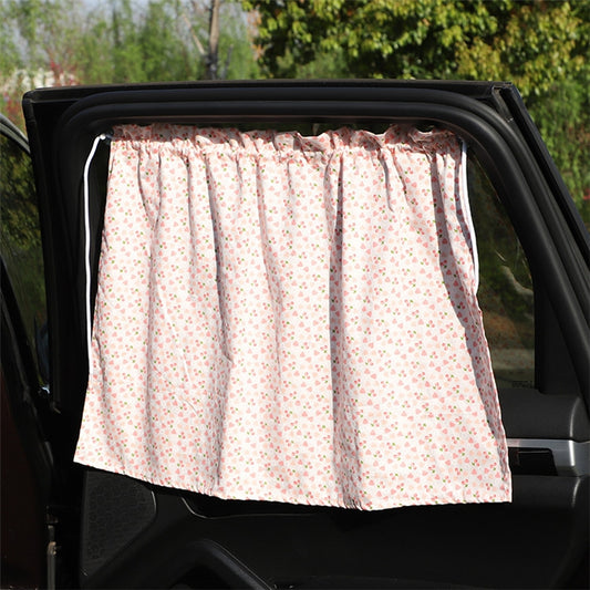 Car Heat Insulation Blackout Cartoon Cotton Sunshade(Pink) by buy2fix