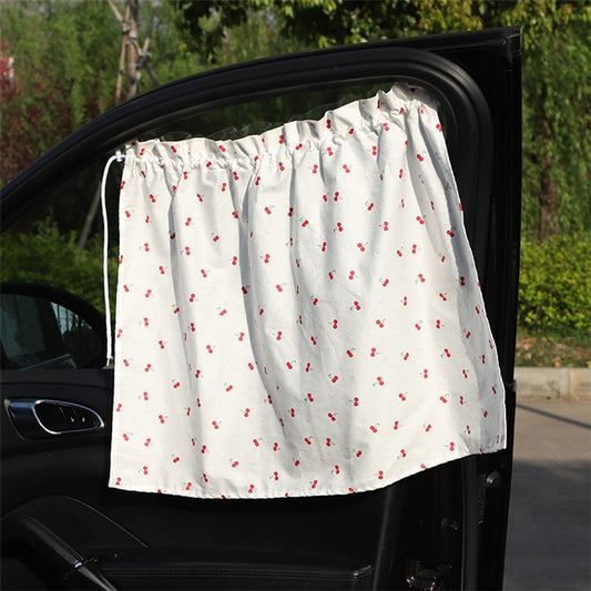 Car Heat Insulation Blackout Cartoon Cotton Sunshade(Cherry) by buy2fix