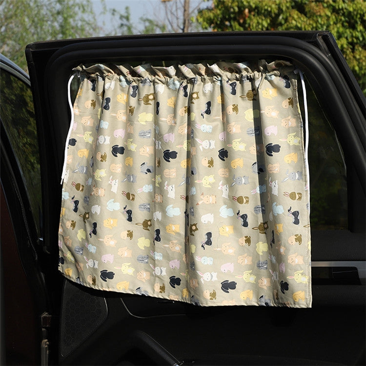 Car Heat Insulation Blackout Cartoon Cotton Sunshade(Long Ears Rabbit) by buy2fix