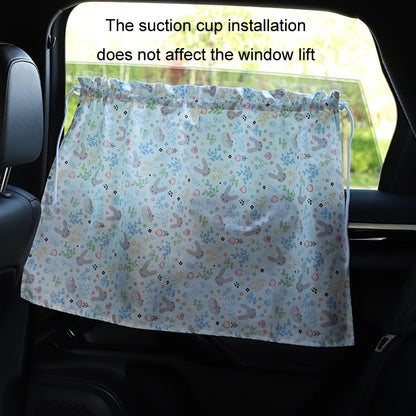 Car Heat Insulation Blackout Cartoon Cotton Sunshade(Rabbit) by buy2fix