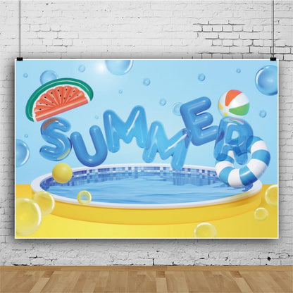 80x120cm Summer Pool Party Decoration Backdrop Swimming Ring Photography Background Cloth(11418488) by buy2fix