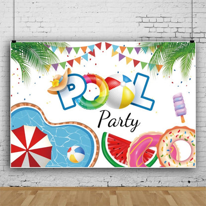 80x120cm Summer Pool Party Decoration Backdrop Swimming Ring Photography Background Cloth(11311790) by buy2fix