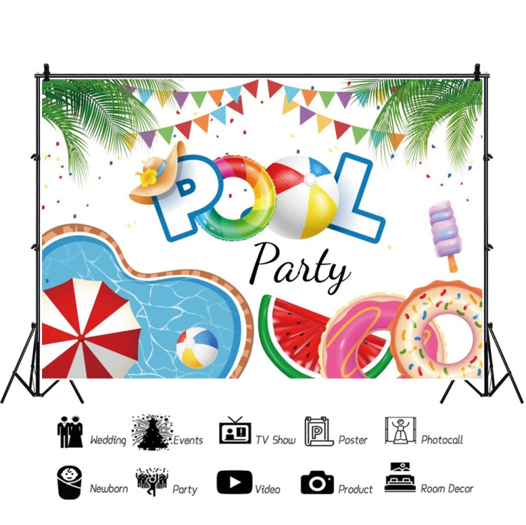80x120cm Summer Pool Party Decoration Backdrop Swimming Ring Photography Background Cloth(11418489) by buy2fix