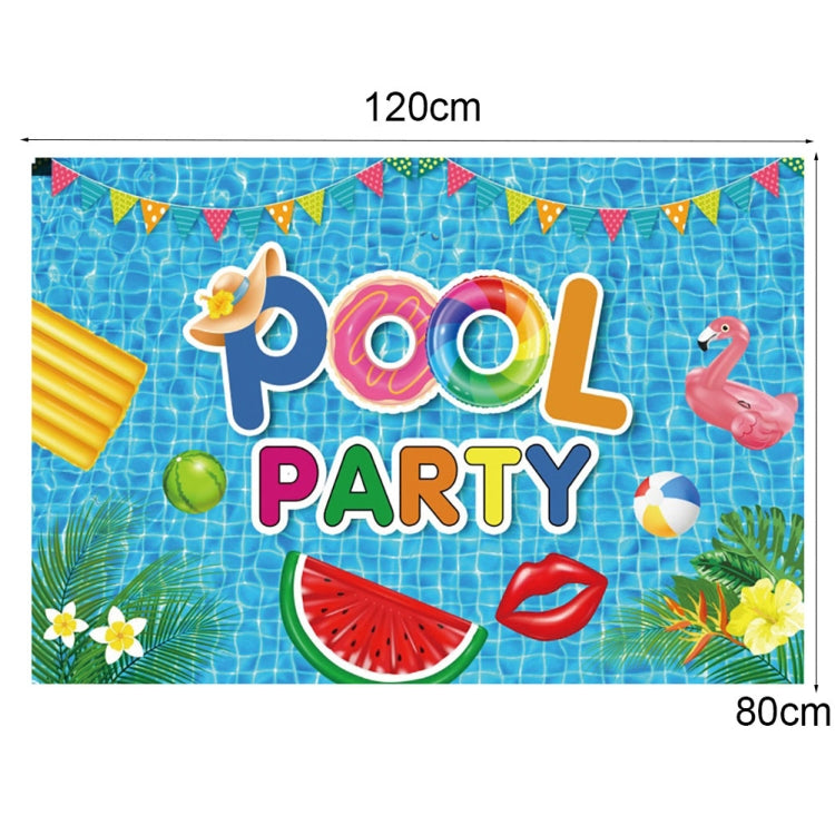 80x120cm Summer Pool Party Decoration Backdrop Swimming Ring Photography Background Cloth(11311790) by buy2fix
