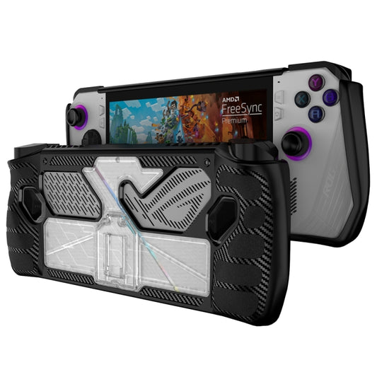 For ASUS Rog Ally Game Console PC+TPU Protective Case Cover With Bracket(Black+Transparent) - Cases by buy2fix | Online Shopping UK | buy2fix