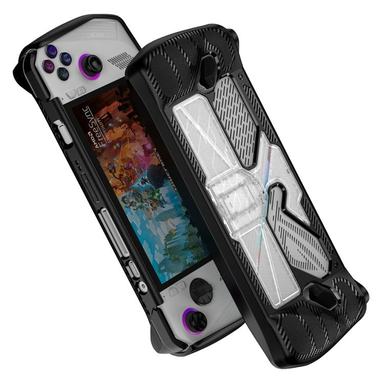 For ASUS Rog Ally Game Console PC+TPU Protective Case Cover With Bracket(Black+Transparent) - Cases by buy2fix | Online Shopping UK | buy2fix