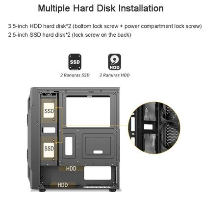 EVESKY Acrylic Side Transparent ATX Computer Case With 6 Fans Position And USB 3.0 Interface, Color: White - Computer Cases & Towers by EVESKY | Online Shopping UK | buy2fix