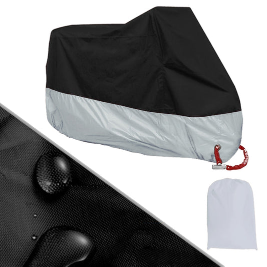 190T Motorcycle Rain Covers Dustproof Rain UV Resistant Dust Prevention Covers, Size: XXXL(Black and Silver) - Protective Gear by buy2fix | Online Shopping UK | buy2fix