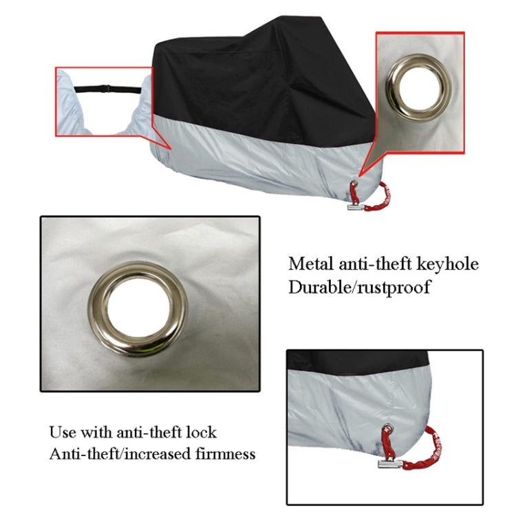 190T Motorcycle Rain Covers Dustproof Rain UV Resistant Dust Prevention Covers, Size: L(Black and Silver) - Protective Gear by buy2fix | Online Shopping UK | buy2fix