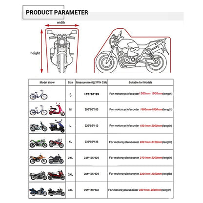 190T Motorcycle Rain Covers Dustproof Rain UV Resistant Dust Prevention Covers, Size: XXL(Black and Silver) - Protective Gear by buy2fix | Online Shopping UK | buy2fix
