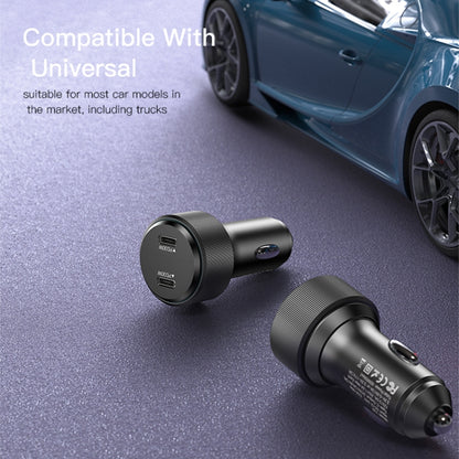 Yesido Y48  60W Car Fast Charger Aluminum Aluminum Double Type-C/USB-C Port Car Charger(Black) - Car Charger by Yesido | Online Shopping UK | buy2fix