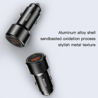 Yesido Y42 PD+QC3.0 Car Charger Cigarette Lighter 42W Fast Charger(Black) - Car Charger by Yesido | Online Shopping UK | buy2fix