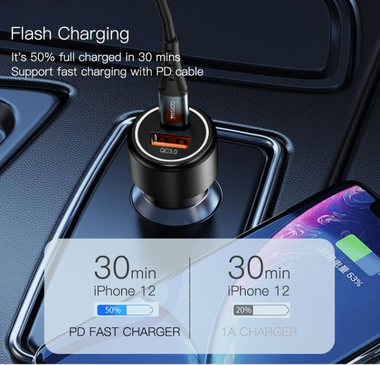 Yesido Y42 PD+QC3.0 Car Charger Cigarette Lighter 42W Fast Charger(Black) - Car Charger by Yesido | Online Shopping UK | buy2fix